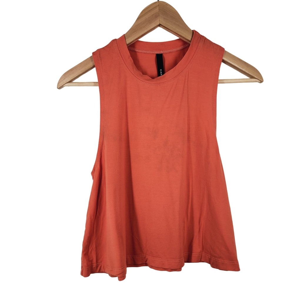 Carbon38 Muscle Tank Women XS Orange Sleeveless Yoga Athleisure Activewear